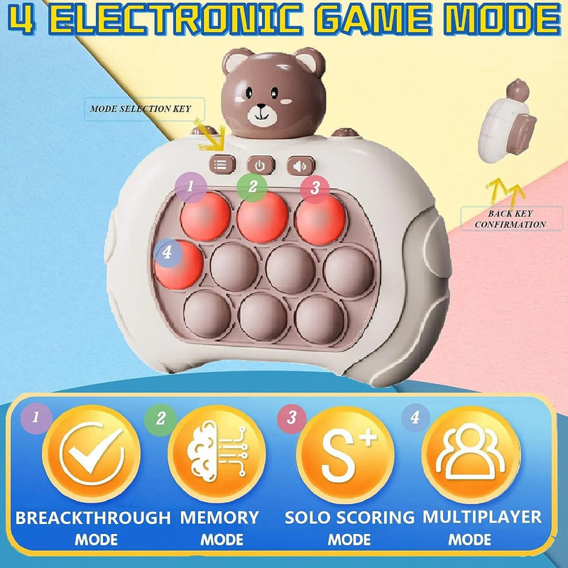 Pop luz jogo de fidget rápido push bubble jogo portátil alça brinquedos meninos meninas presente para crianças máquina aliviar o estresse brinquedos