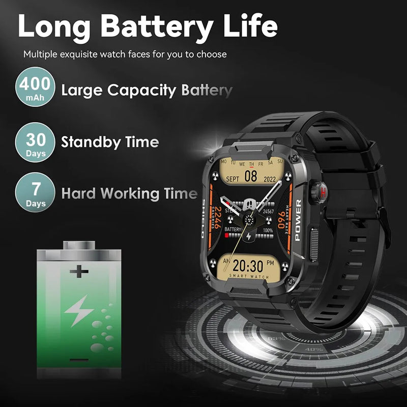 Melanda 1.85 militar ao ar livre relógio inteligente masculino bluetooth chamada smartwatch para Xiaomi android IOS ip68 à prova dip68 água relógios de fitness