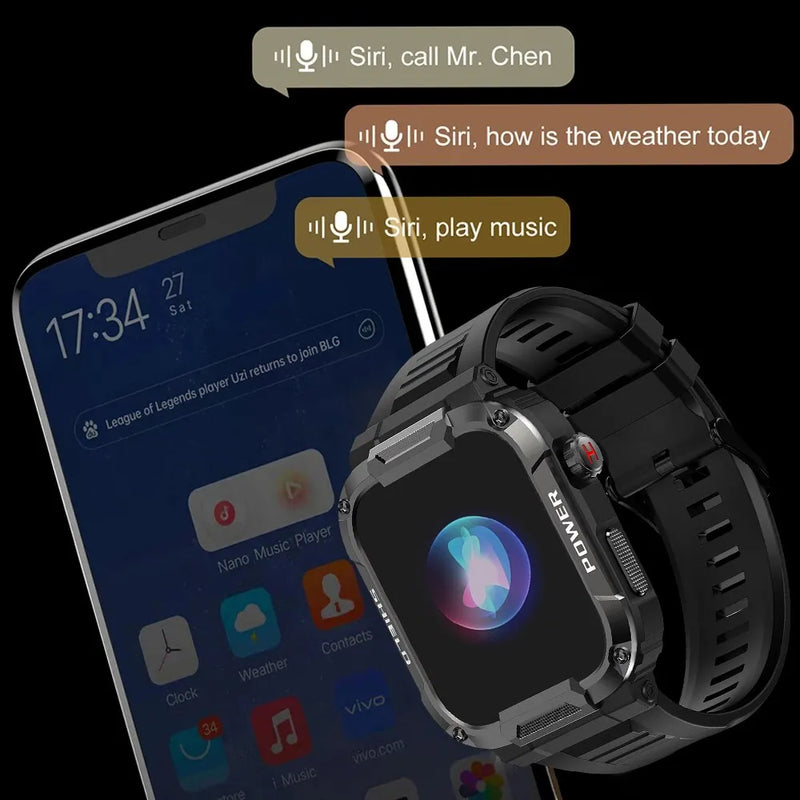 Melanda 1.85 militar ao ar livre relógio inteligente masculino bluetooth chamada smartwatch para Xiaomi android IOS ip68 à prova dip68 água relógios de fitness